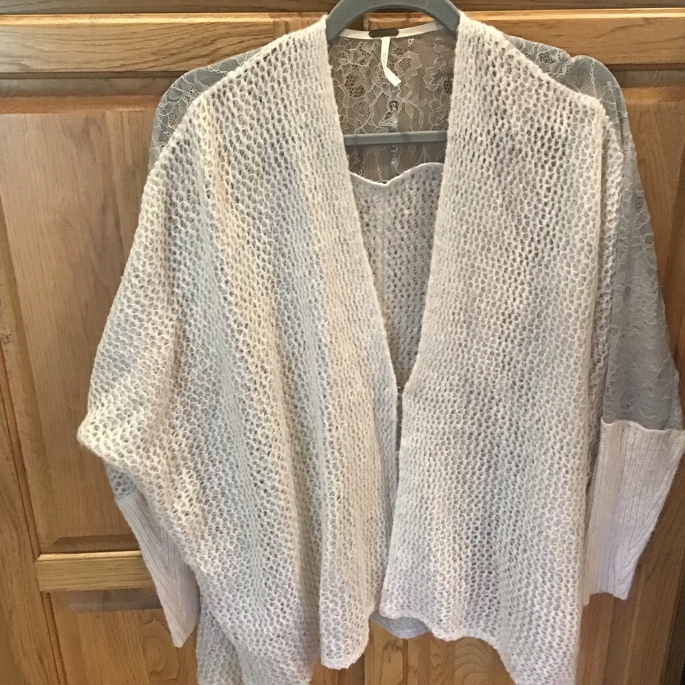 Free People Wool And Lace Cardigan Medium